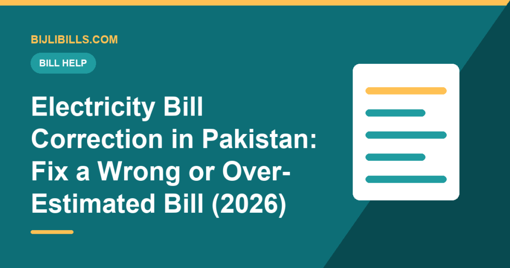 Consumer comparing a Pakistani electricity bill's present reading against the meter to spot a wrong reading