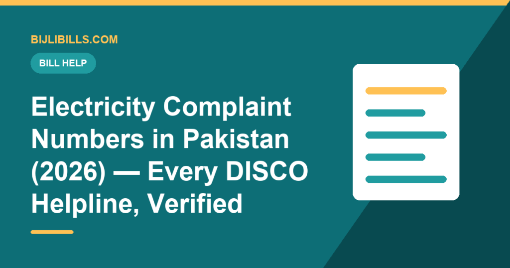 Master directory of electricity complaint helpline numbers for all 11 DISCOs in Pakistan 2026