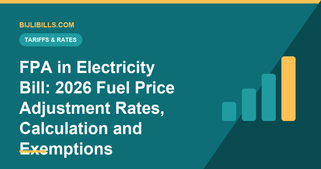 Pakistani electricity bill with the FPA line highlighted next to a fuel and rupee icon