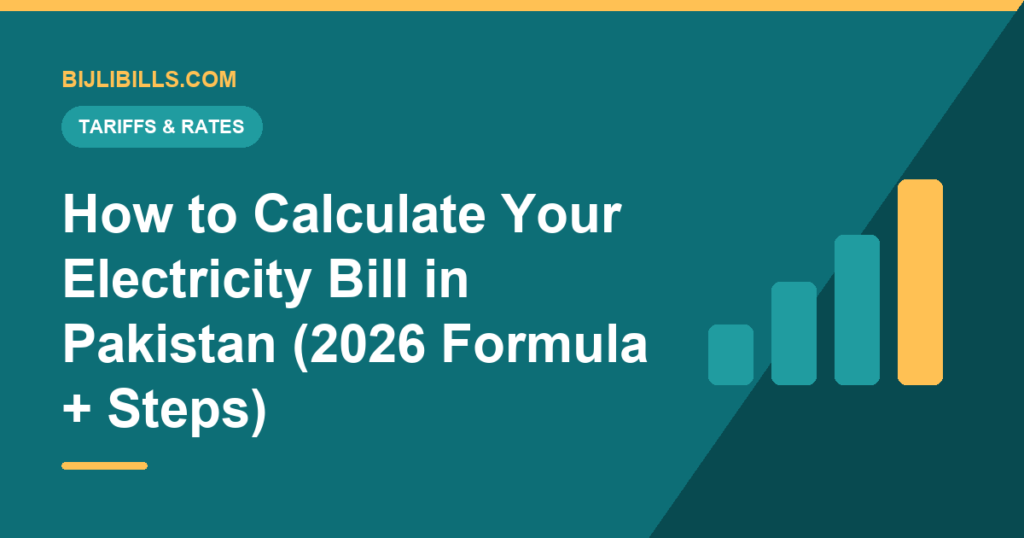How to calculate an electricity bill in Pakistan 2026, a meter reading feeding a running total