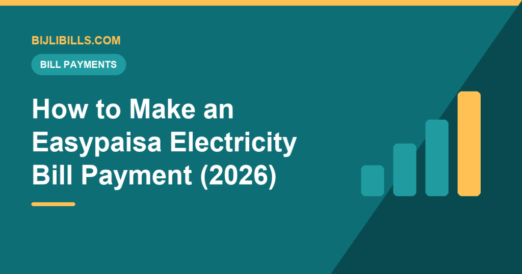 Paying a Pakistani electricity bill on the Easypaisa app in a few taps