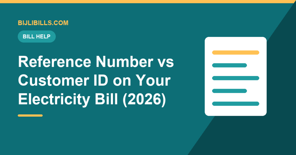 A Pakistani electricity bill showing the 14-digit reference number and the shorter customer ID side by side
