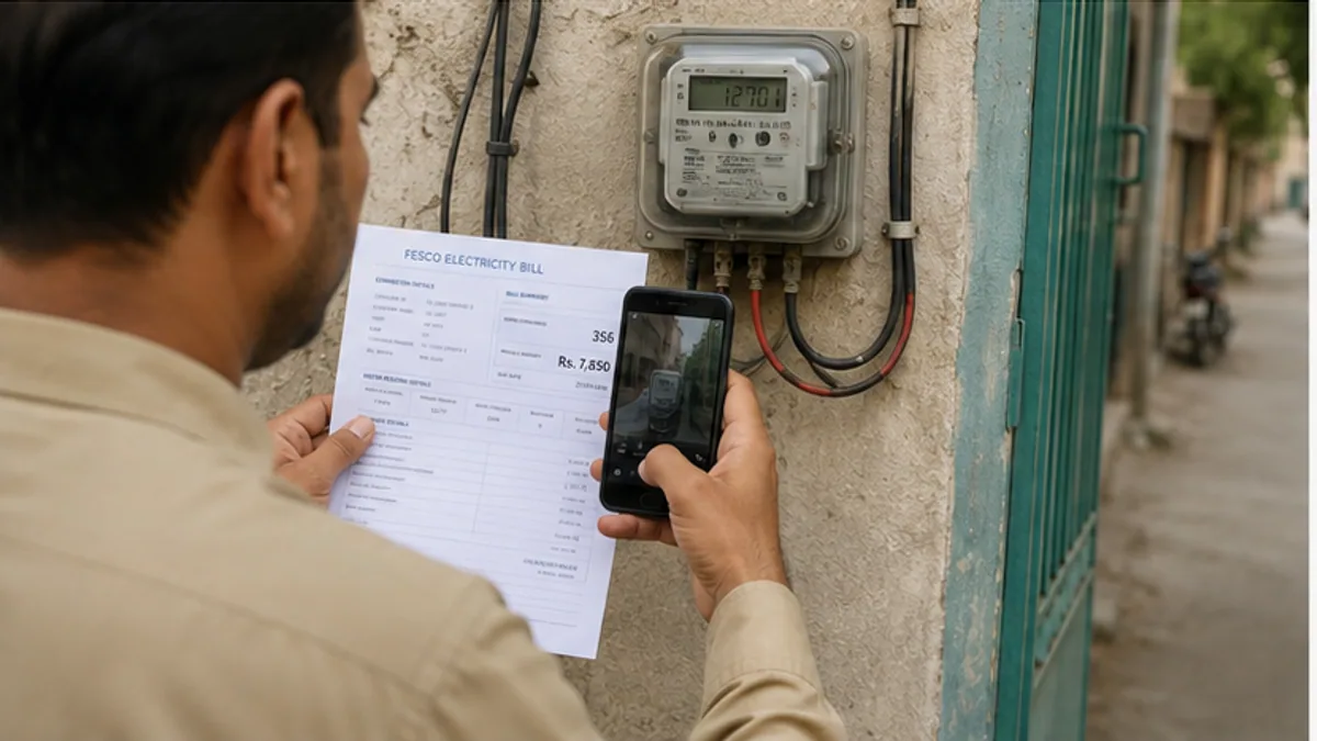 Comparing the electricity meter reading with the FESCO bill reading